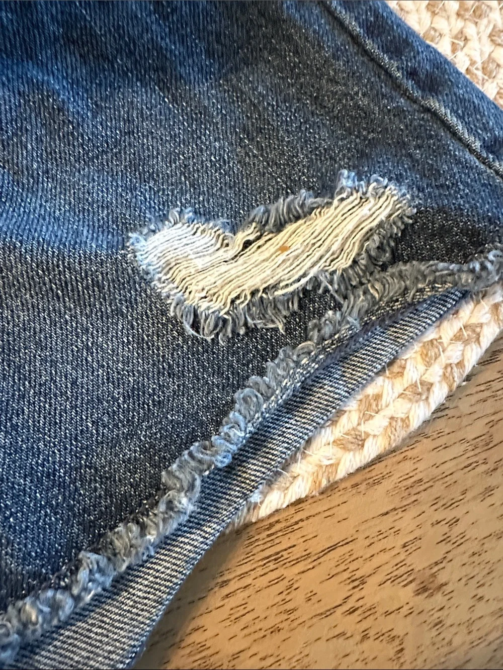 Old Navy Dark Blue High-Rise Distressed Denim Shorts